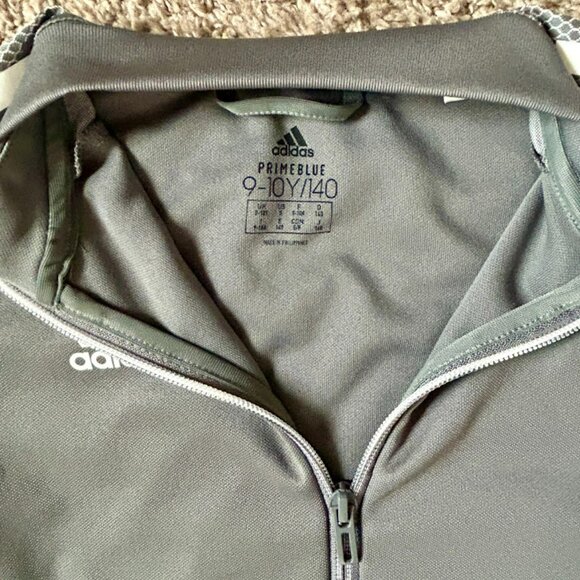 Adidas Girls Gray Zip-Up Jacket | Size Small - Picture 3 of 6